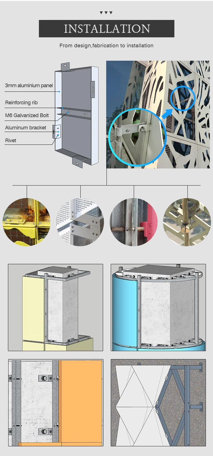 Laser Cut Aluminum Interior Exterior Curtain Wall