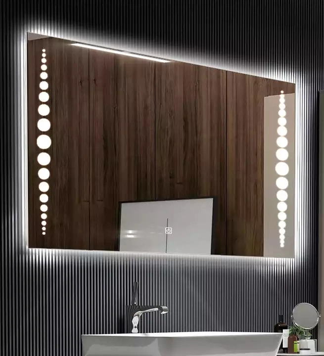 2022 High Quality Hot Sale LED Lighted Square Frameless Illuminated Bathroom Mirror Modern Design Vanity Mirrors