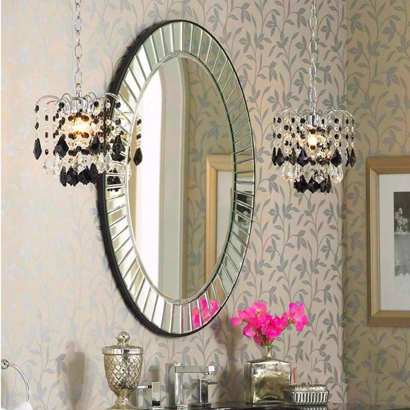 Luxury French Home Bathroom Decorate Mirror Table Nordic European Oval Dressing Table Makeup Mirror