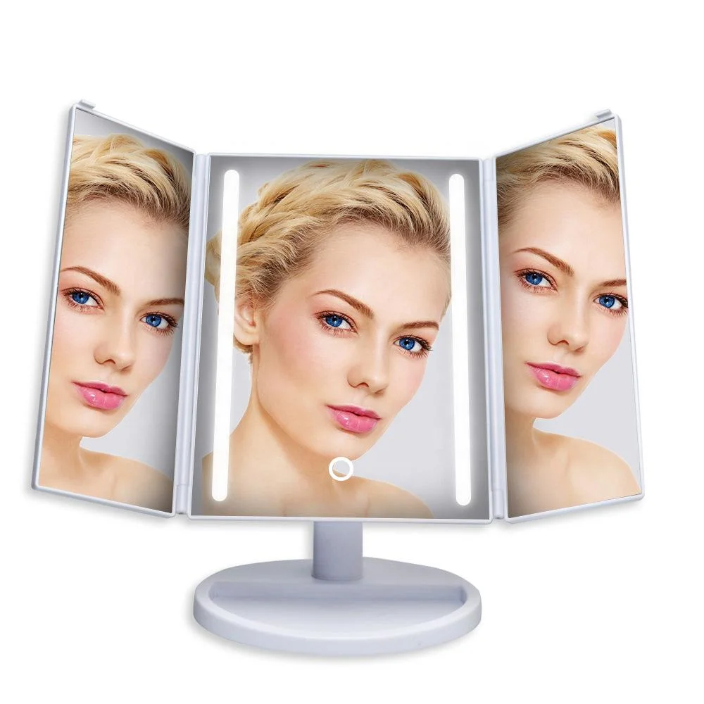 Hot Selling Black Chargeable and Portable LED Makeup Mirror