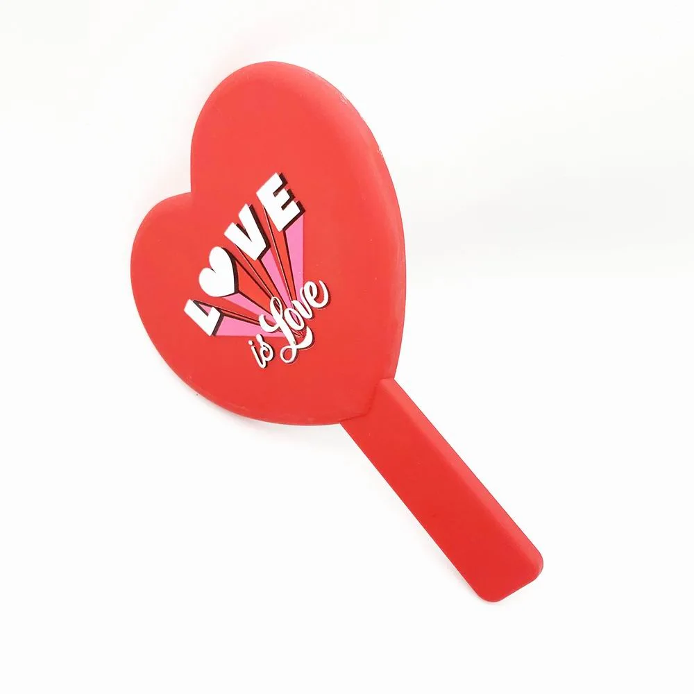 Hot Selling Heart Shape Cosmetic Mirror with Handle