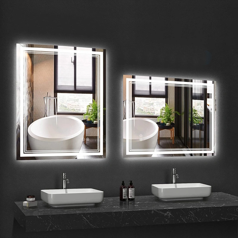 Home Wall Mounted Frameless Vanity Rectangular Decoration Full Length Smart LED Bathroom Mirror