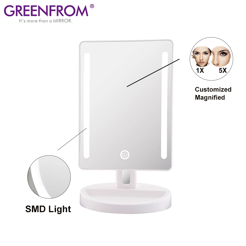 Square Single Side LED Vanity Table Dressing Makeup Mirror