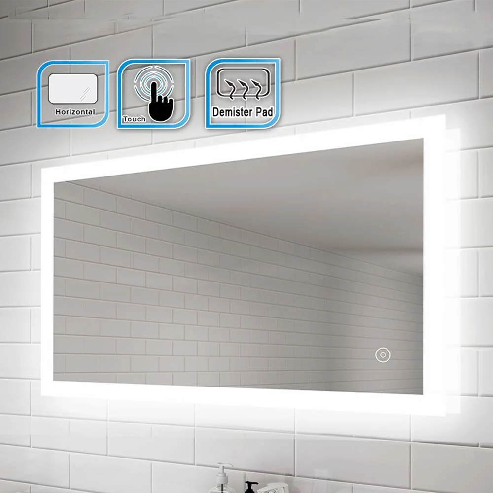 Touch Sensor Switch Back-Lit Frameless Light up Bathroom Mirror for Hotel