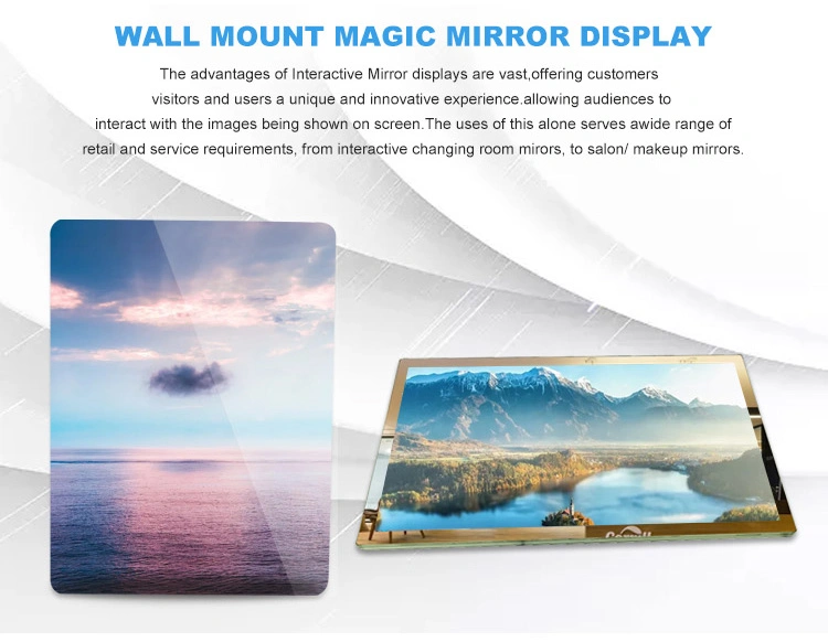 HD 1080P LCD Indoor LED Magic Mirror Touch Screen Display Advertising Smart Magic Mirror