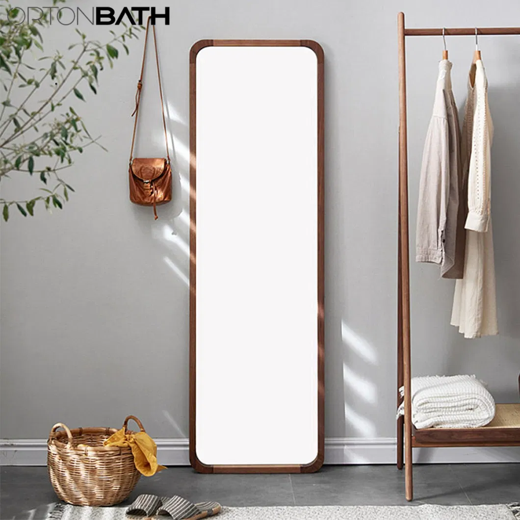 Ortonbath Long Full Length Floor Standing Mirror Floor Mirror, Standing Mirror Smooth, Large Arched Black Metal Framed Mirror with Support Agaist to Wall