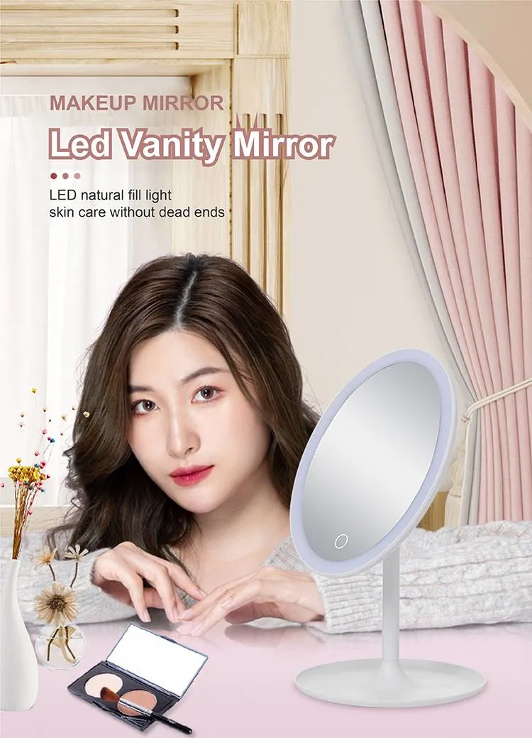 Desktop Makeup Mirror Custom LED Cosmetics Smart Touch Mirror