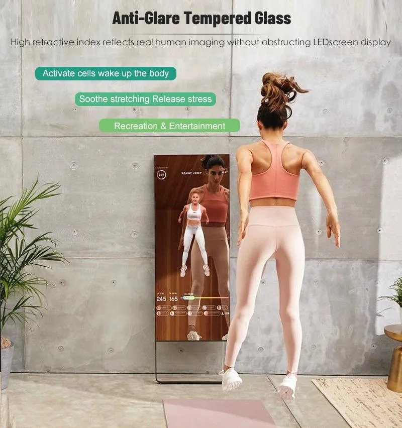 Magic Exercise Mirror Gym Interactive Health Full Body Sport Gym Floor Stand Wall Mounted Exercise Workout Mirror Smart Fitness Mirror