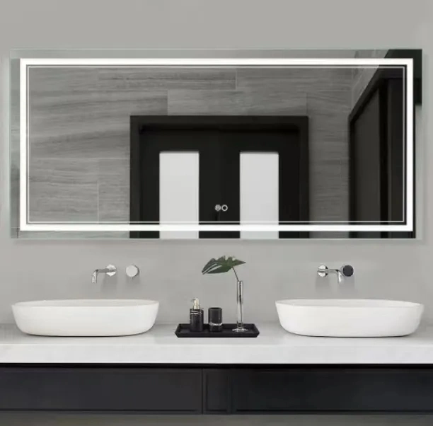 Anti Fog LED Smart Mirror Bathroom Square Frameless Mirrors Contemporary Electronic Miroir Manufacturers