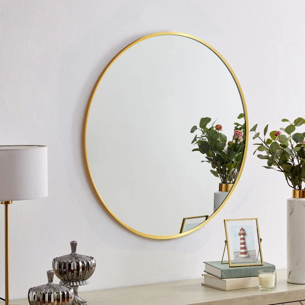 Factory Price Frame Frameless Arched Rectangle Round Shape Metal Wall Makeup Mirror LED Mirror Horizontal/Vertical Bathroom Furniture Beveled Mirror Factory