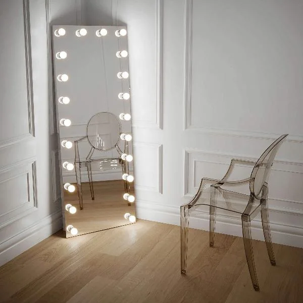 Full Length and Full Body Mirror with Lights Floor Standing Mirror