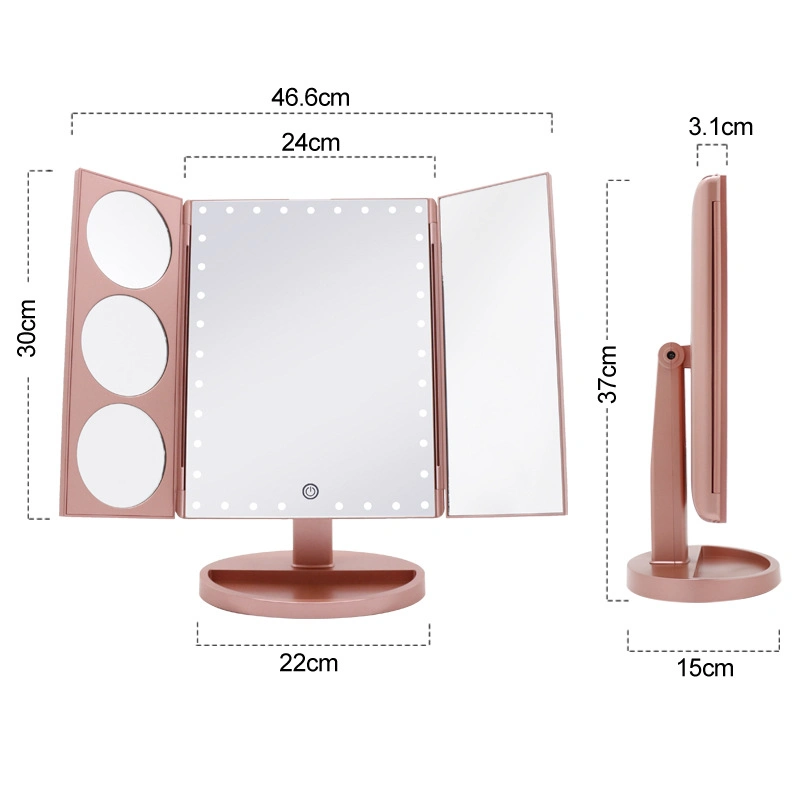 Multi-Magnifying Makeup Mirror with LED Fill Light