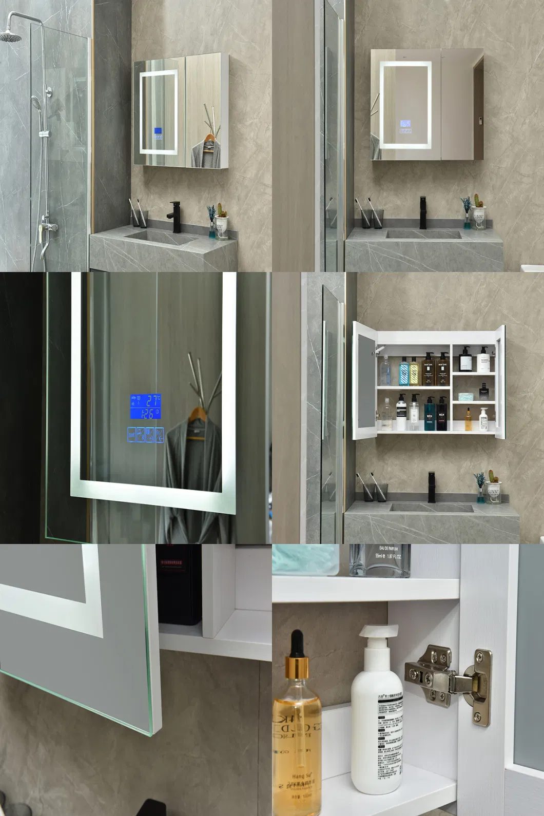 Wholesale Luxury Home Decorative Antifog Smart Blue-Tooth Wash Basin Mirror LED Bathroom Frameless Backlit Wall Glass Vanity Mirror