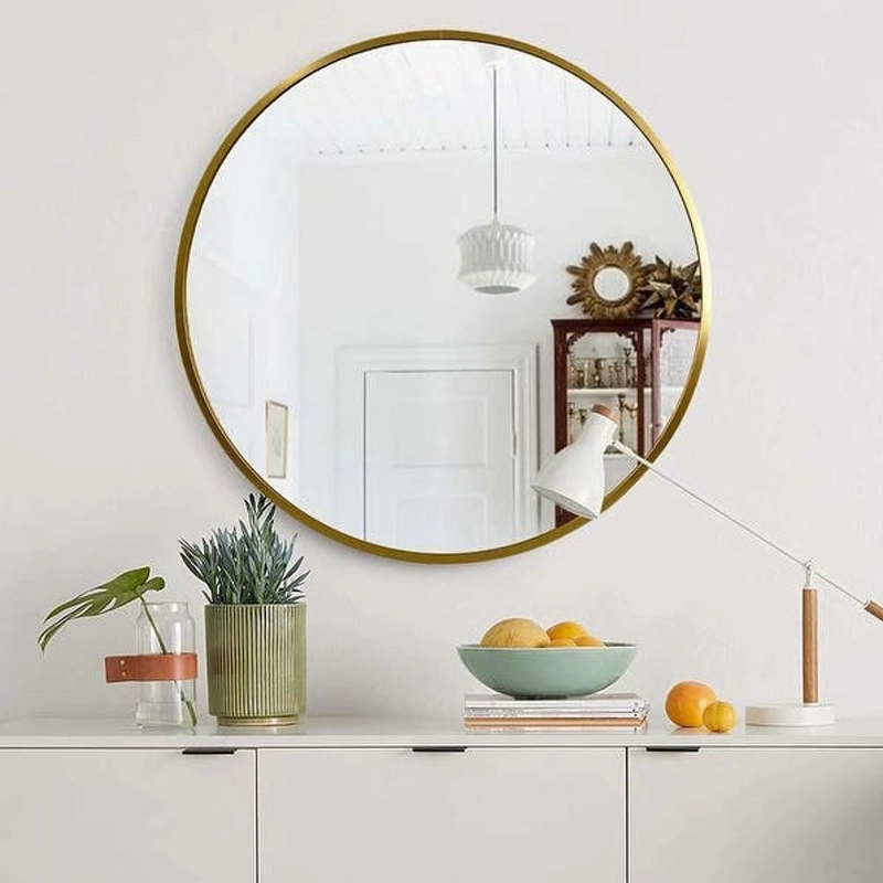 Wholesale Gold Big Large Round Metal Framed Full Body Circle Decorative Bathroom Hanging Wall Mirror