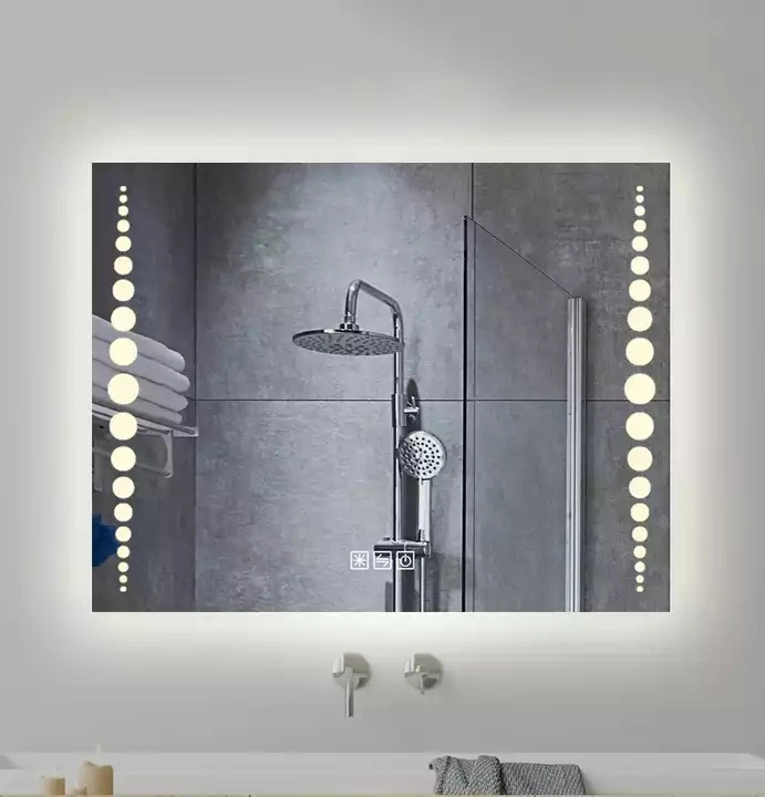 2022 High Quality Hot Sale LED Lighted Square Frameless Illuminated Bathroom Mirror Modern Design Vanity Mirrors