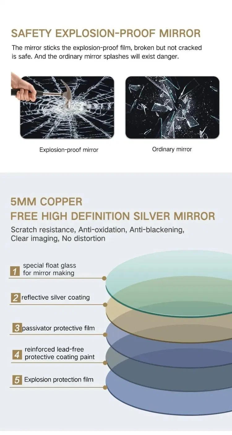 Simple Waterproof LED Illuminated Makeup Round Floor Smart Mirror