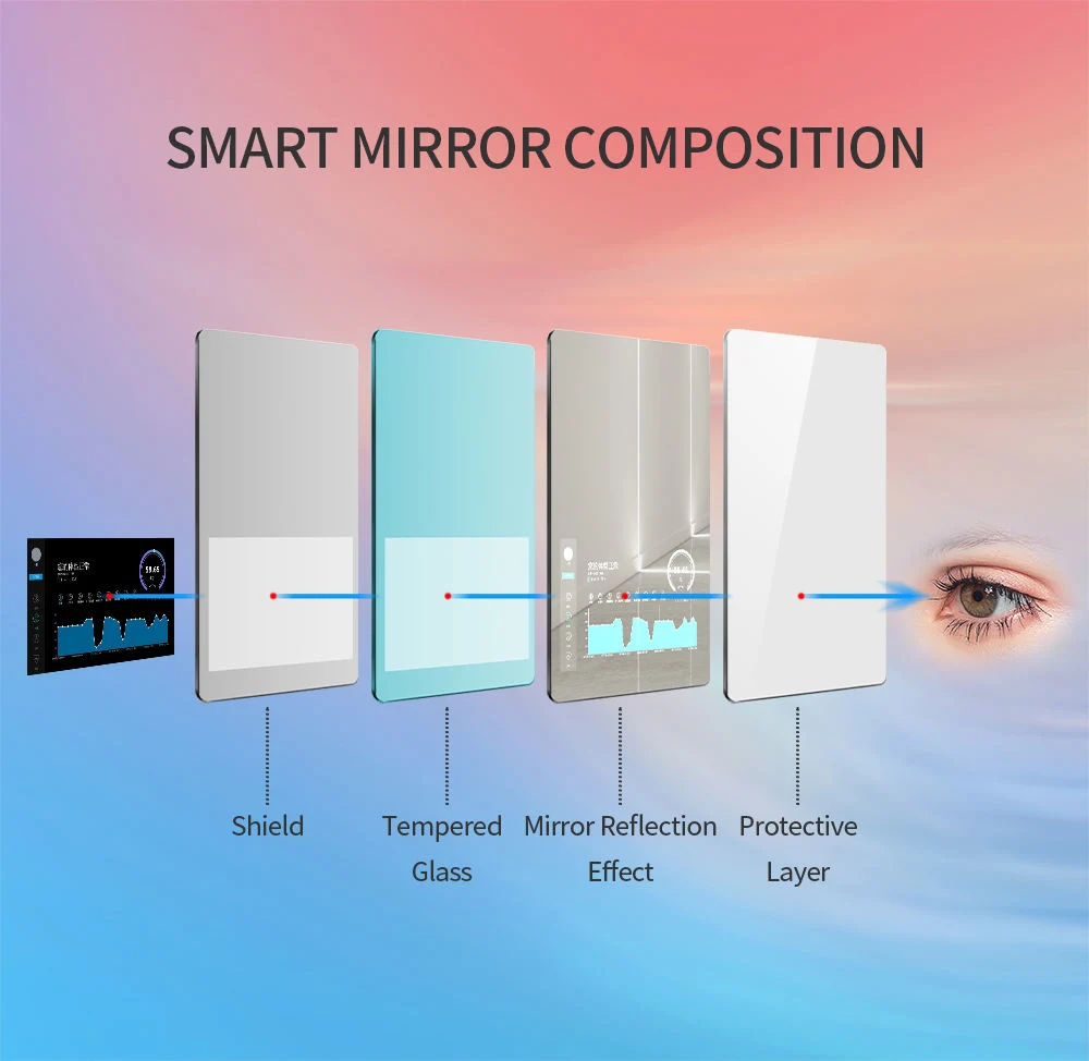 2022 New Arrival 43 Inch Android Magic Mirror Photo Booth Touch Screen Smart Fitness Mirror