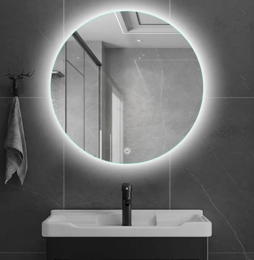 Waterproof Frameless LED Round Bath Mirror with Touch Screen Sensor Mirror Light Bathroom