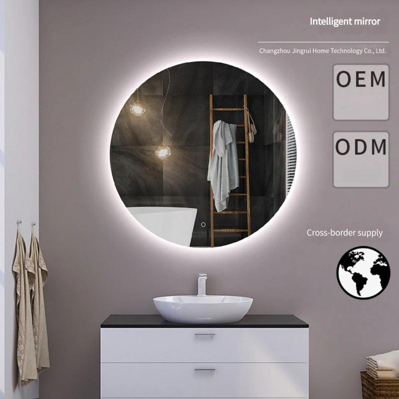 Modern Touch Screen Backlit LED Bathroom Mirrors Smart Anti Fog Vanity Wall Mounted Rectangle Glass Bathroom Mirror