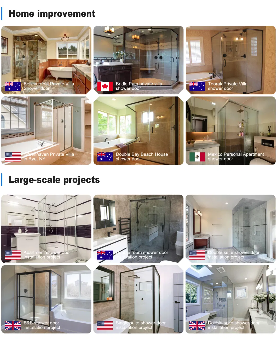 Wholesale Aluminum Stainless Steel Tempered Glass Bathroom Sliding Frameless Shower Door