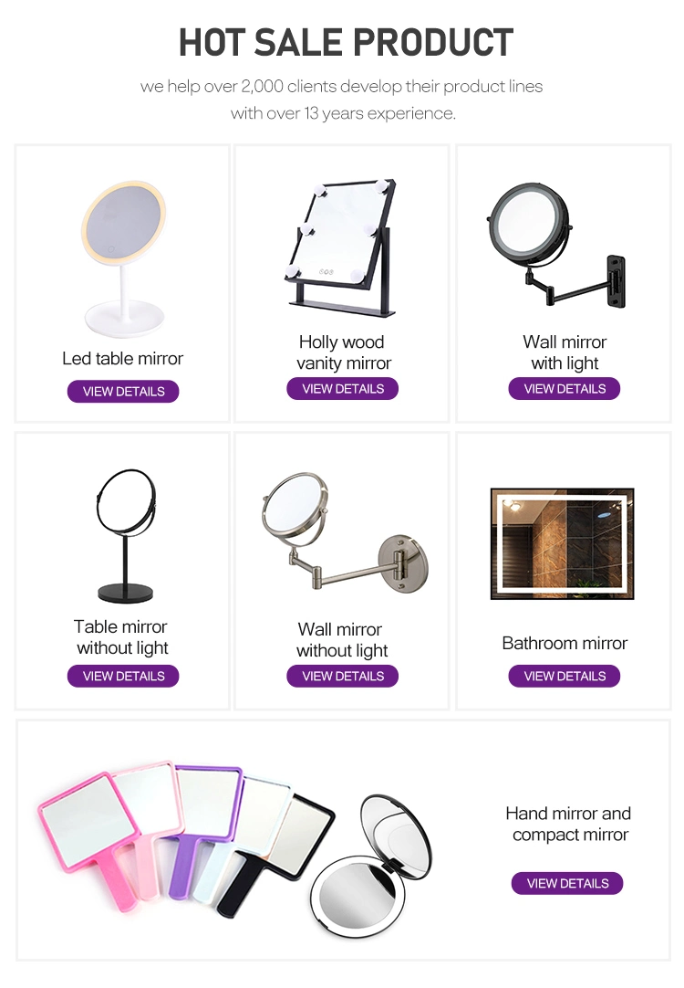 Touch Dimmer LED Makeup Mirror 1X/5X Rechargeable Metal Bathroom LED Wall Mirror