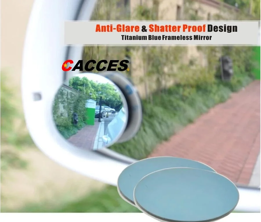 Blind Spot Car Mirror Blu-Ray, 2&quot; Round Wide Angle Adjustable Blind Spot Mirror, HD Glass Convex Rear View Mirror, Ultra-Thin Anti-Glare Frameless Blind Mirrors