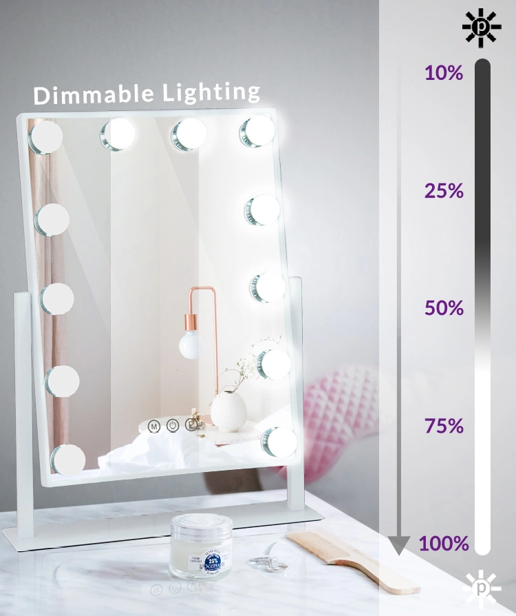 Vanity Mirror with Dimmable LED Bulbs and Touch Control Design Hollywood Style Makeup Cosmetic Dressing Table Mirrors with Lights