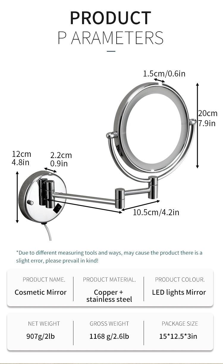 New Magnifying Shaving Mirror with LED Light