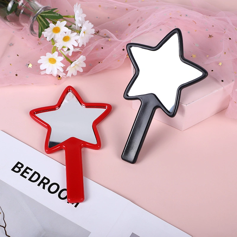 Promotional Star Plastic Square Hand Mirror Personalized Custom Logo UV Printing Cosmetic Makeup Mini Star Handheld Mirror