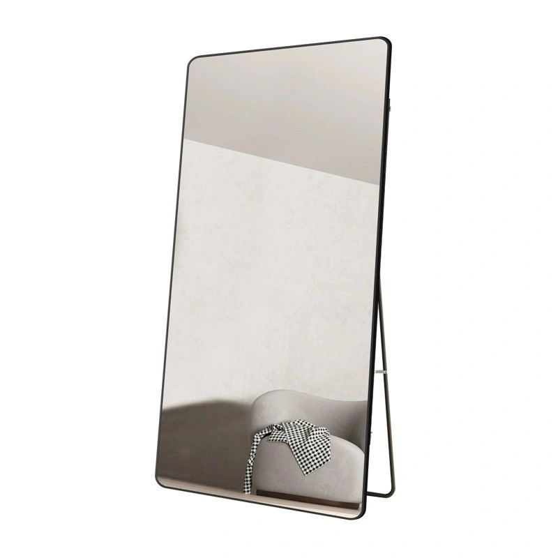 Decor Rounded Aluminum Alloy Frame Mirror Customized Full Body Square Shape Mirror Modern Style Decoration Bathroom Wall-Mounted Gym Mirror