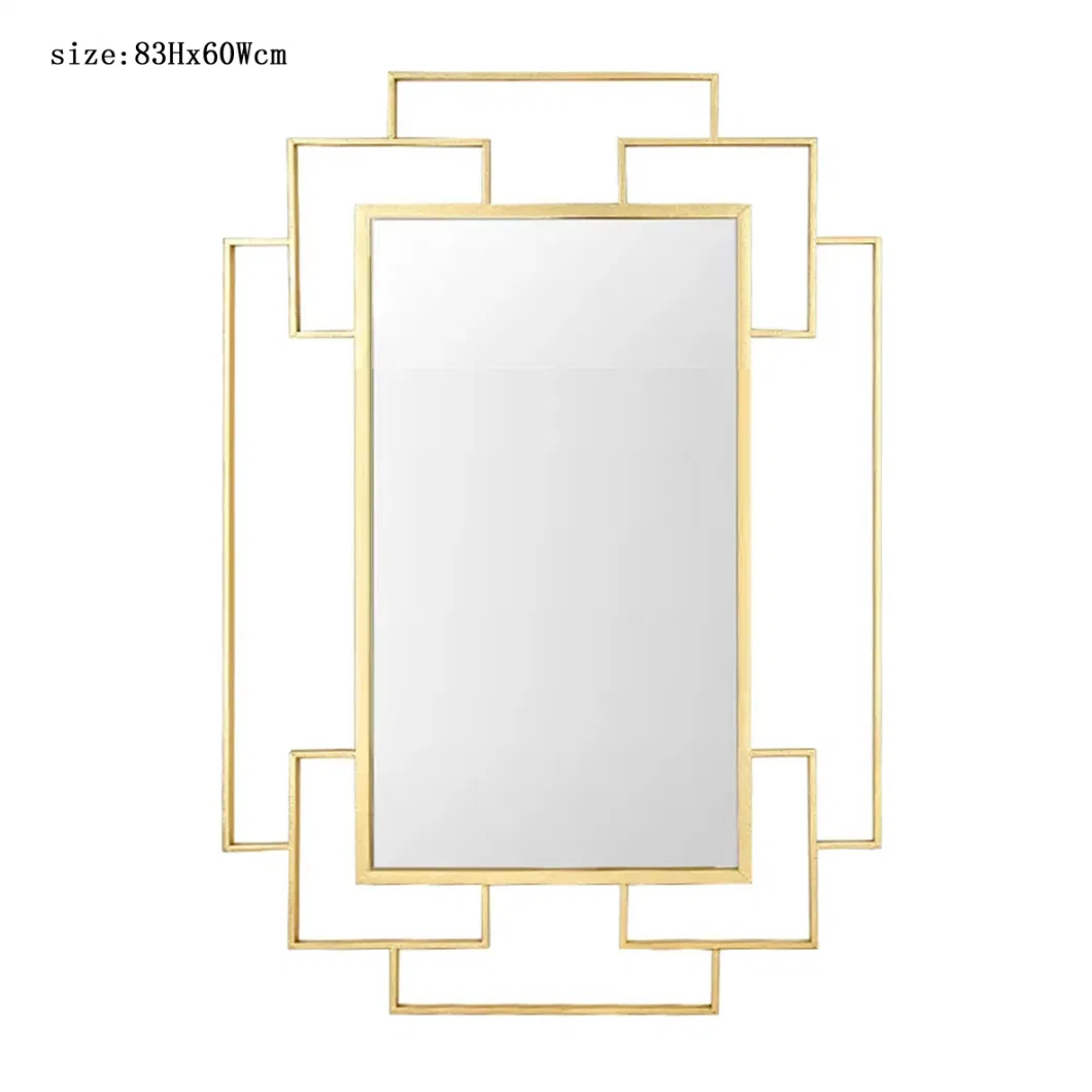 2022 Top Selling Large Gold Metal Framed Mirror Rectangluar Bathroom Mirror