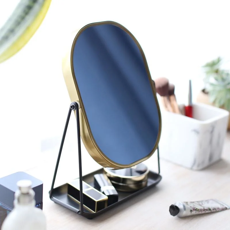 Wholesale Portable Mirror with Storage Tray Desktop Cosmetic Makeup Mirror