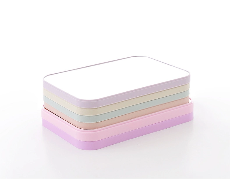 High-Definition Single-Sided Cosmetic Desktop Plastic Colorful Vanity Folding Portable Square Princess Mirror