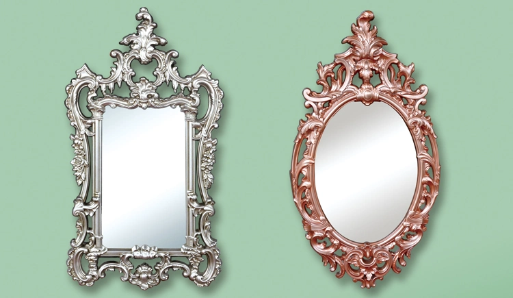 Banruo Customized Ornate PU Mirror Frame for Bathroom Decoration