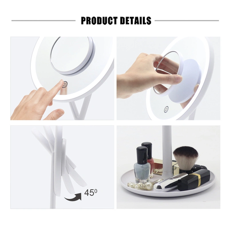 USB Charging Smart Desktop LED 5X Magnification Makeup Mirror