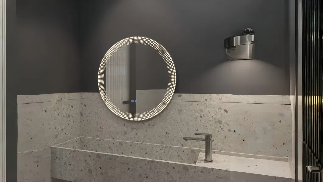 Round Bathroom LED Mirror Backlit Illuminated Vanity Wall Mount Frameless Touch Anti Fog 3 Colors