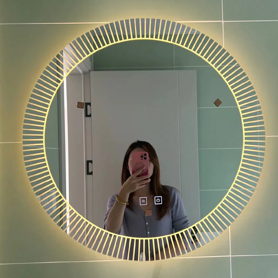 Hot Sale 4mm 5mm 6mm LED Round Circular Frameless Mirror Back Light Dimmable Bathroom Mirrors Anti-Fog Furniture Wall Mounted Mirror