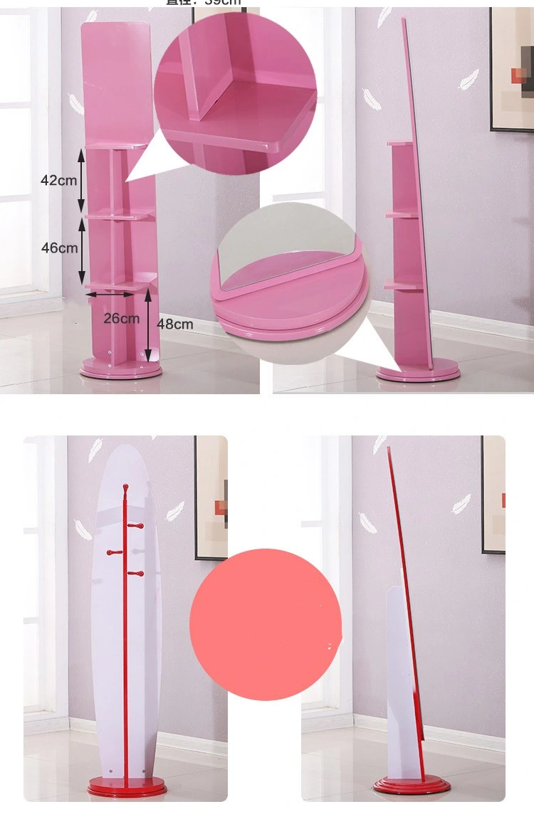 Shopping Mail Storage Dressing Mirror Solid Wood Floor Fitting Mirror