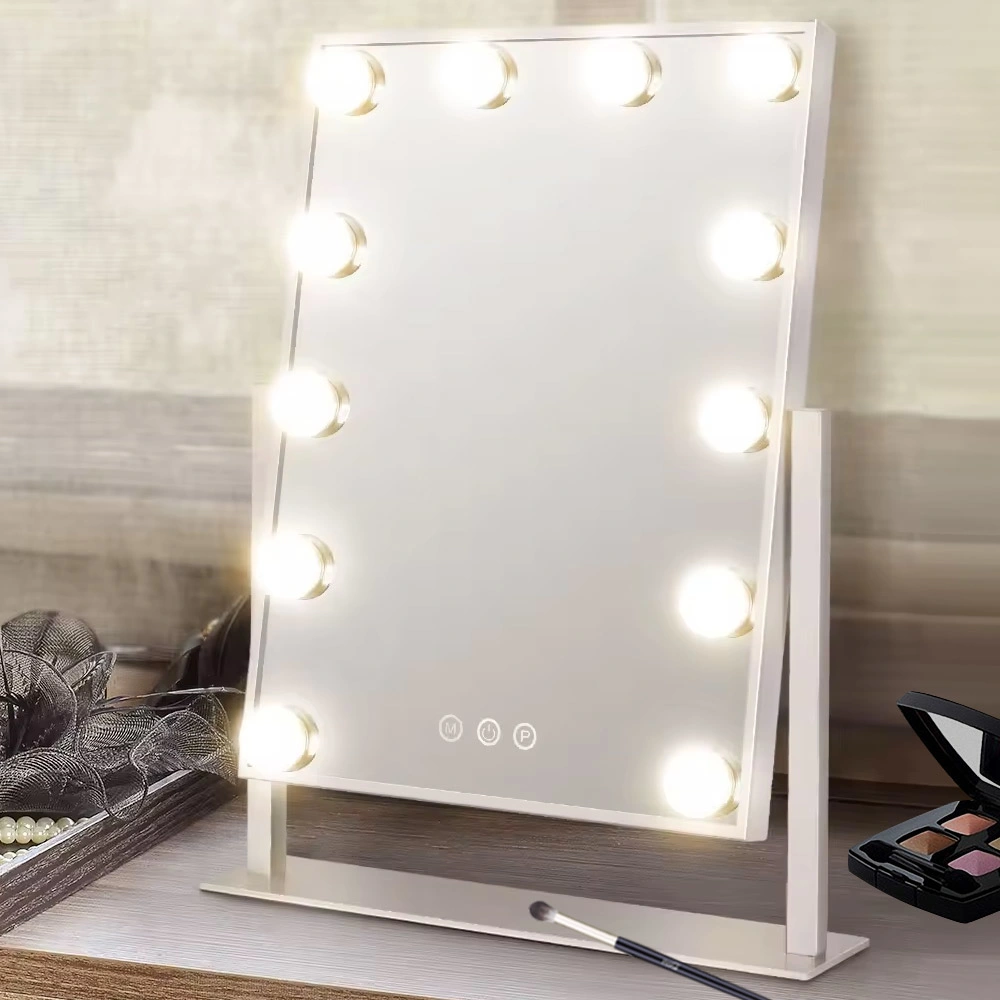 Personalized Lighted Cosmetic LED Square Single Mirror Beautiful Makeup Iron Mirror