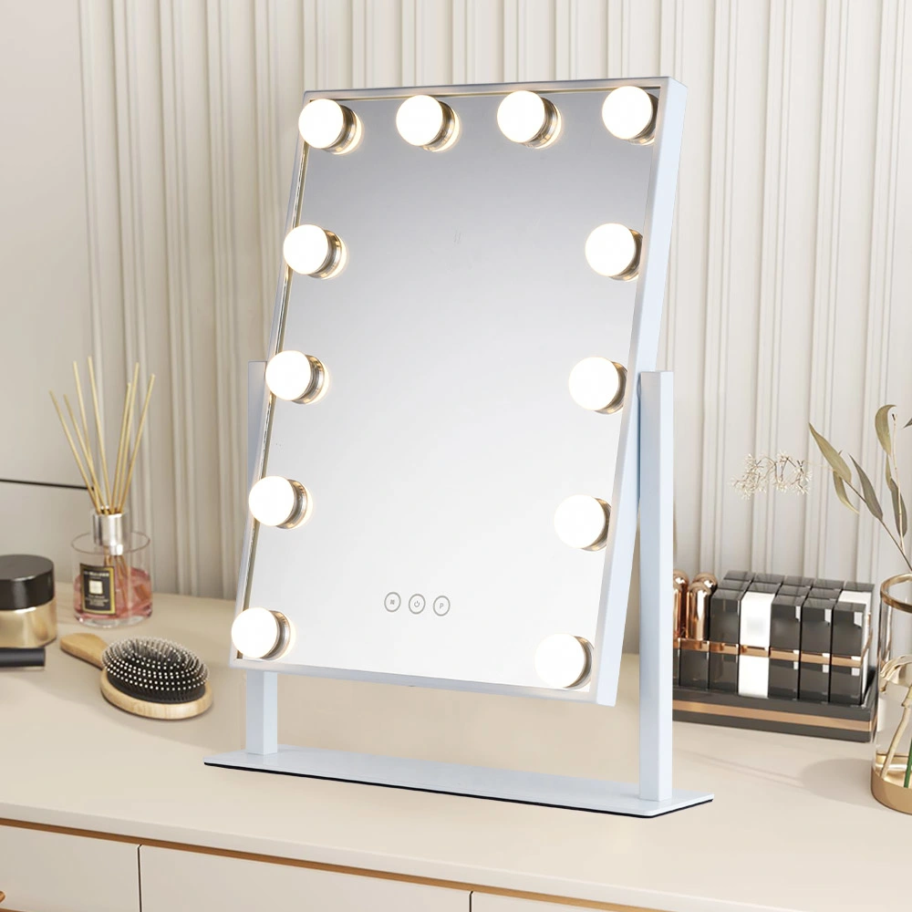 Personalized Lighted Cosmetic LED Square Single Mirror Beautiful Makeup Iron Mirror