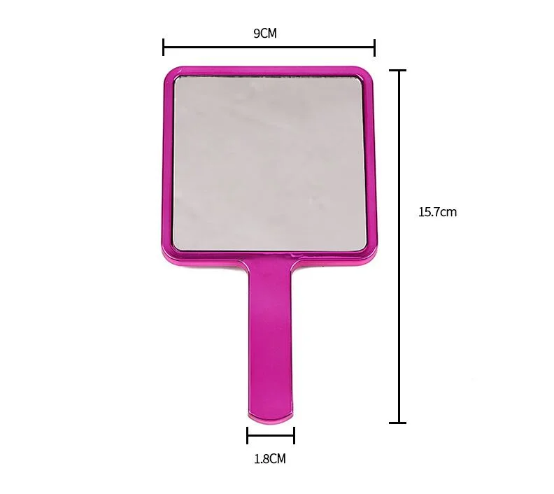 Custom Rose Gold Cosmetic Handheld Mirror Plastic One Side Square Hand Mirror