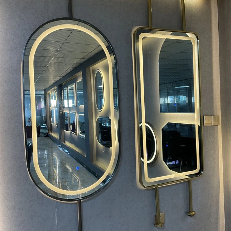 Aluminum Alloy Metal Frame LED Smart Hotel Stand Mirror