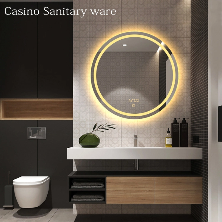 Black Frame Smart Mirror Aluminum Frame Circle Mounted Bathroom Mirrors