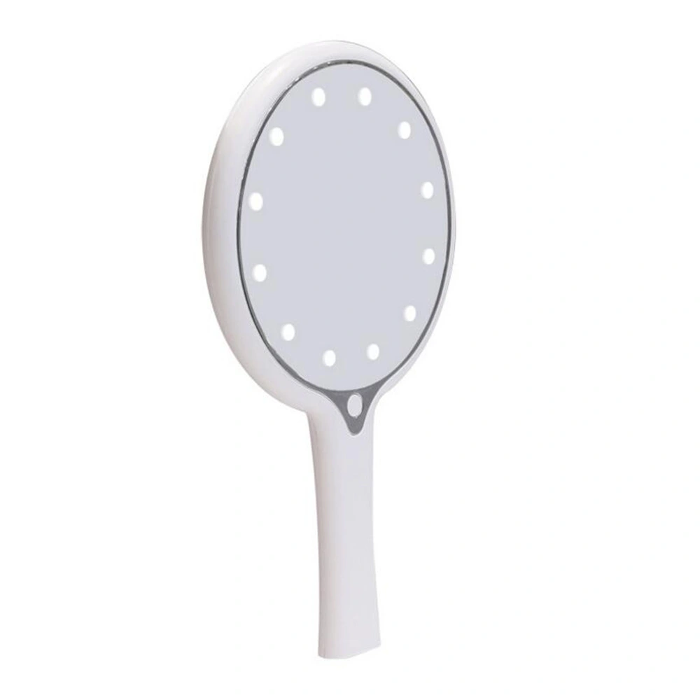 Adjustable LED Plastic Hand Handle Handheld Makeup Cosmetic Mirror