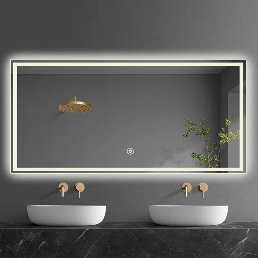 Decor Rounded Aluminum Alloy Frame Mirror Customized Full Body Square Shape Mirror Modern Style Decoration Bathroom Wall-Mounted Gym Mirror