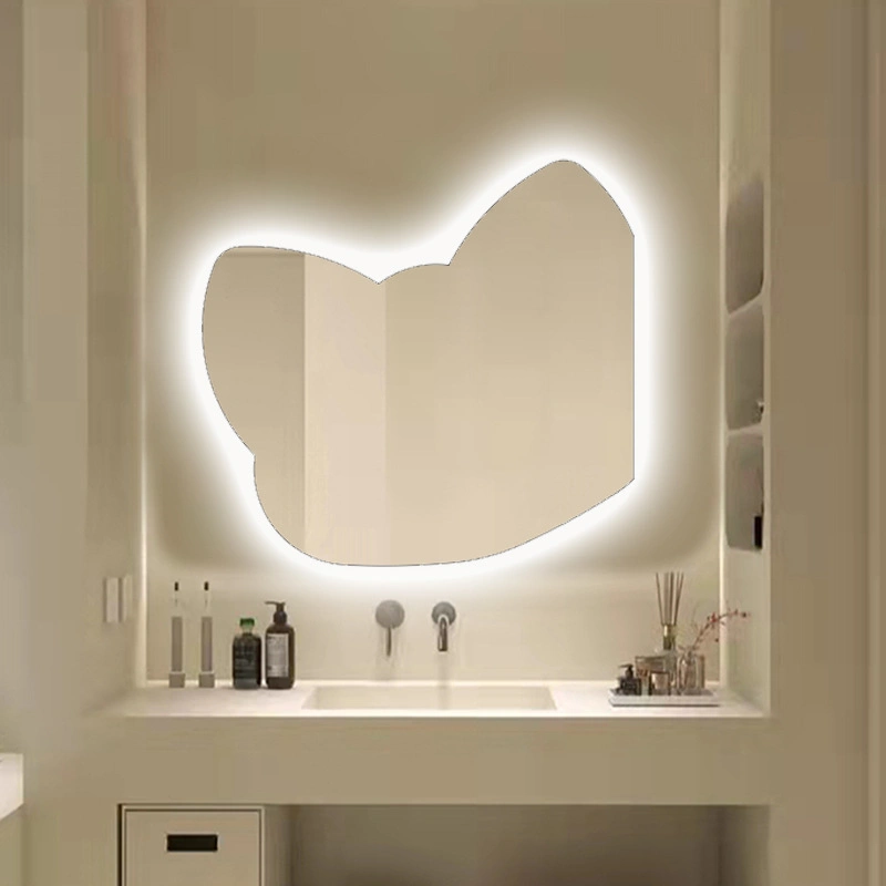 Lingna Belle LED Creative Cute Bathroom Mirror Smart LED Dressing Table Mirror Children&prime;s Room Bathroom Cartoon Mirror