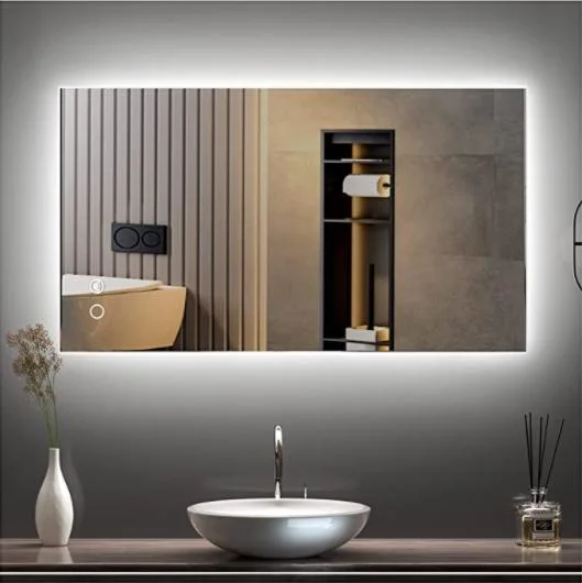 Illuminated LED Bathroom Mirror with Lights up Touch Switch