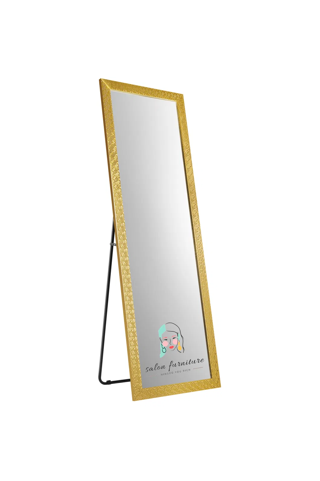 Full Body Mirror Station Single Mirror Aluminum Alloy Frame Living Room Furniture