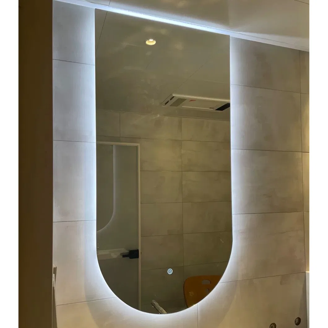 Custom Smart Touch Espejos Bathroom Wall Mounted LED Mirrors with Dimming Illuminated Light