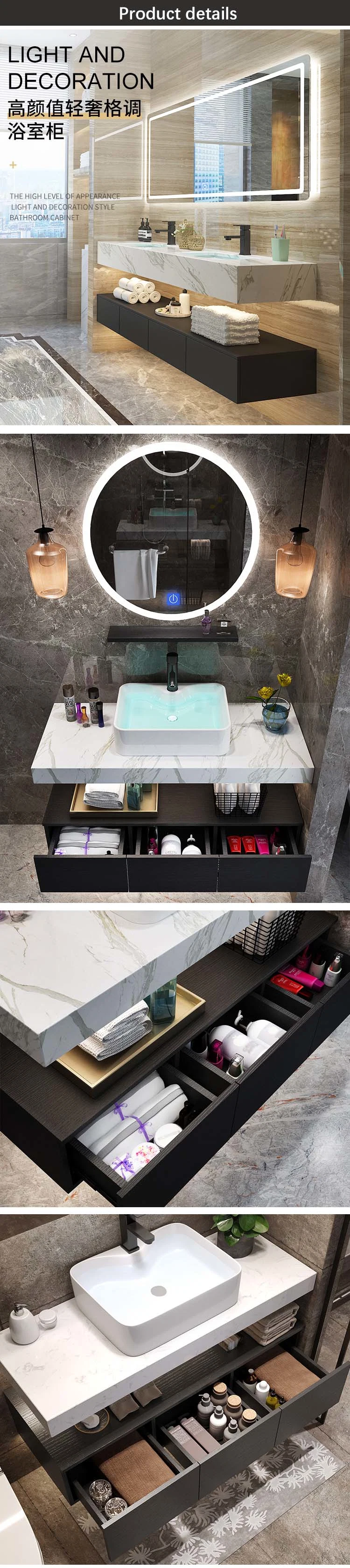 Marble Bathroom Vanity Wash Basin Cabinets Bathroom Mirror